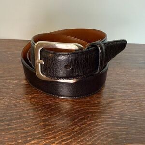 Men’s Wearhouse Men’s  black silver leather Belt size 36 1” width